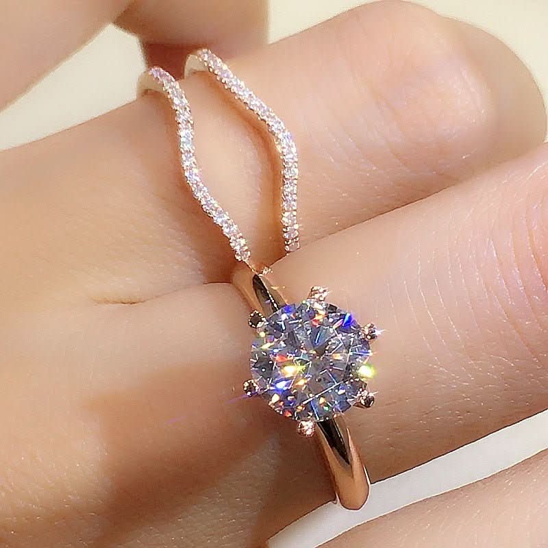 18K Gold Two - in - one Mosonite Matching Ring - STRAVAÉ
