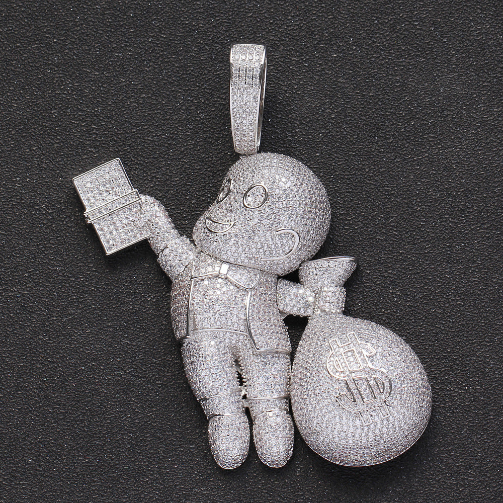Crown cash diamond pendant