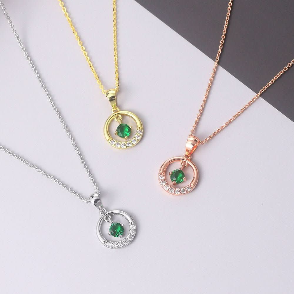 Aurora Émeraude Halo Necklace - STRAVAÉ