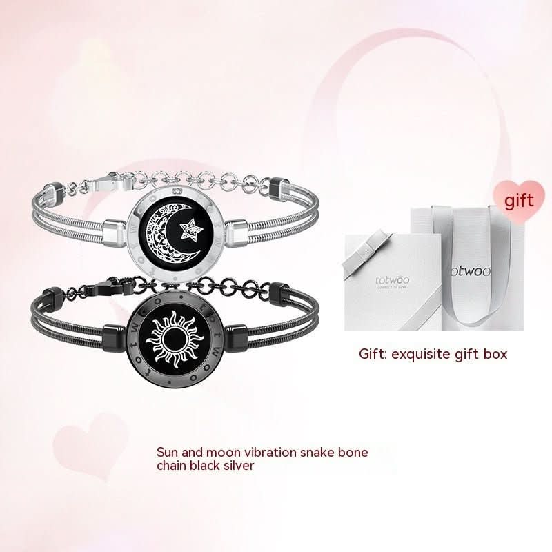 Couple Leather Rope Snake Bone Induction Interactive Bracelet - STRAVAE