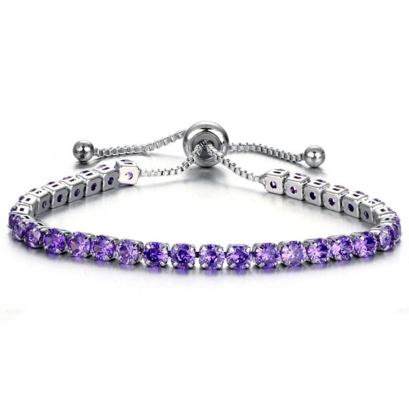 cross - border exclusive jewelry inlaid crystal push - pull bracelet diamond single - row - STRAVAE