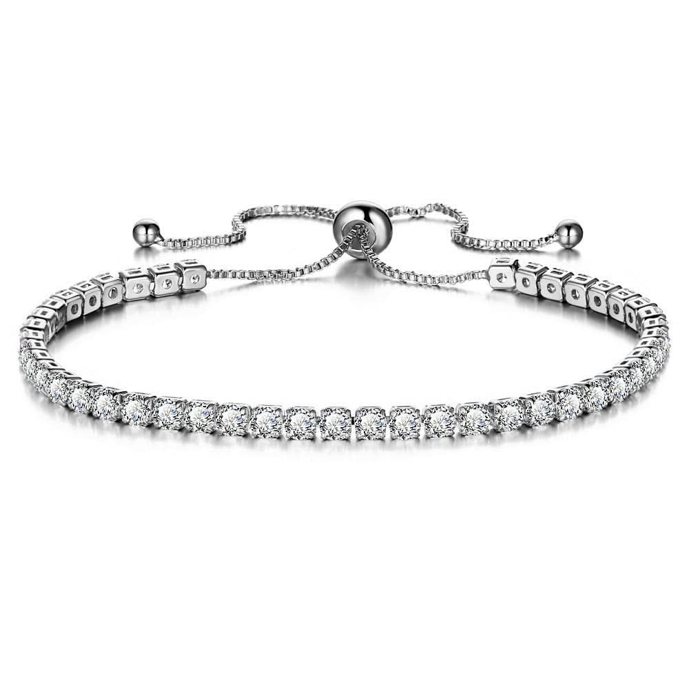 cross - border exclusive jewelry inlaid crystal push - pull bracelet diamond single - row - STRAVAE