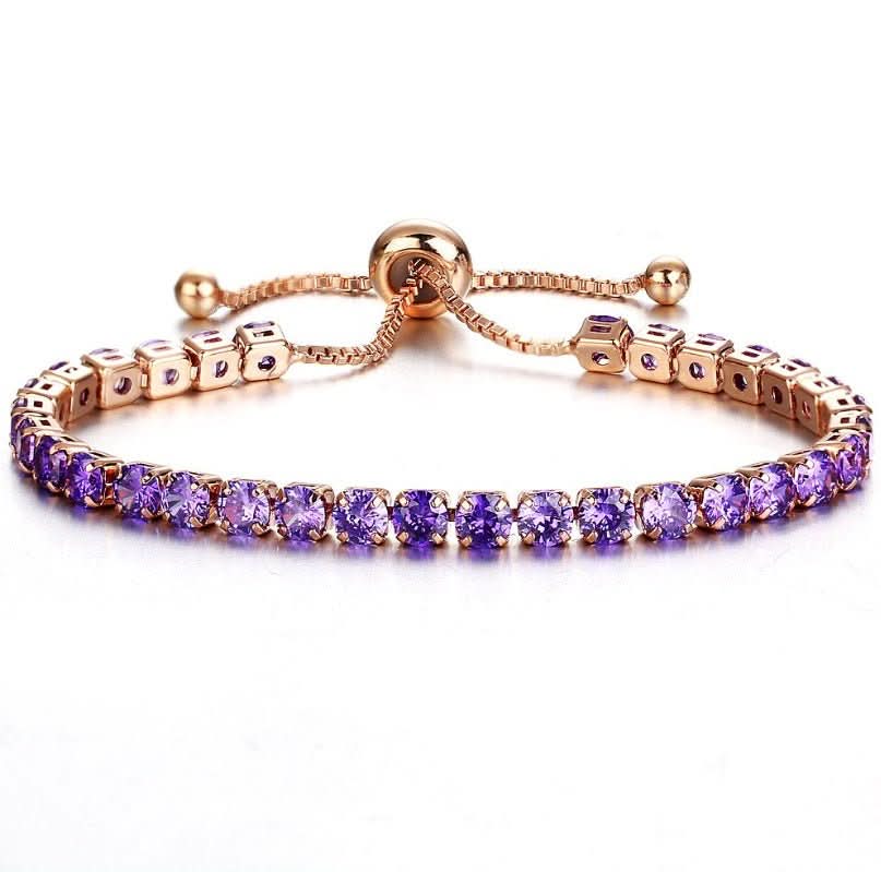 cross - border exclusive jewelry inlaid crystal push - pull bracelet diamond single - row - STRAVAE