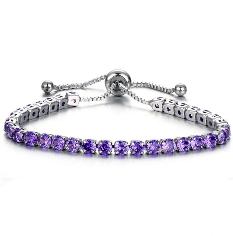 cross - border exclusive jewelry inlaid crystal push - pull bracelet diamond single - row - STRAVAE