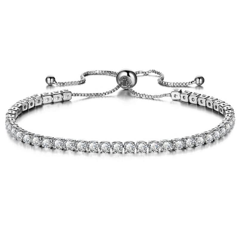 cross - border exclusive jewelry inlaid crystal push - pull bracelet diamond single - row - STRAVAE