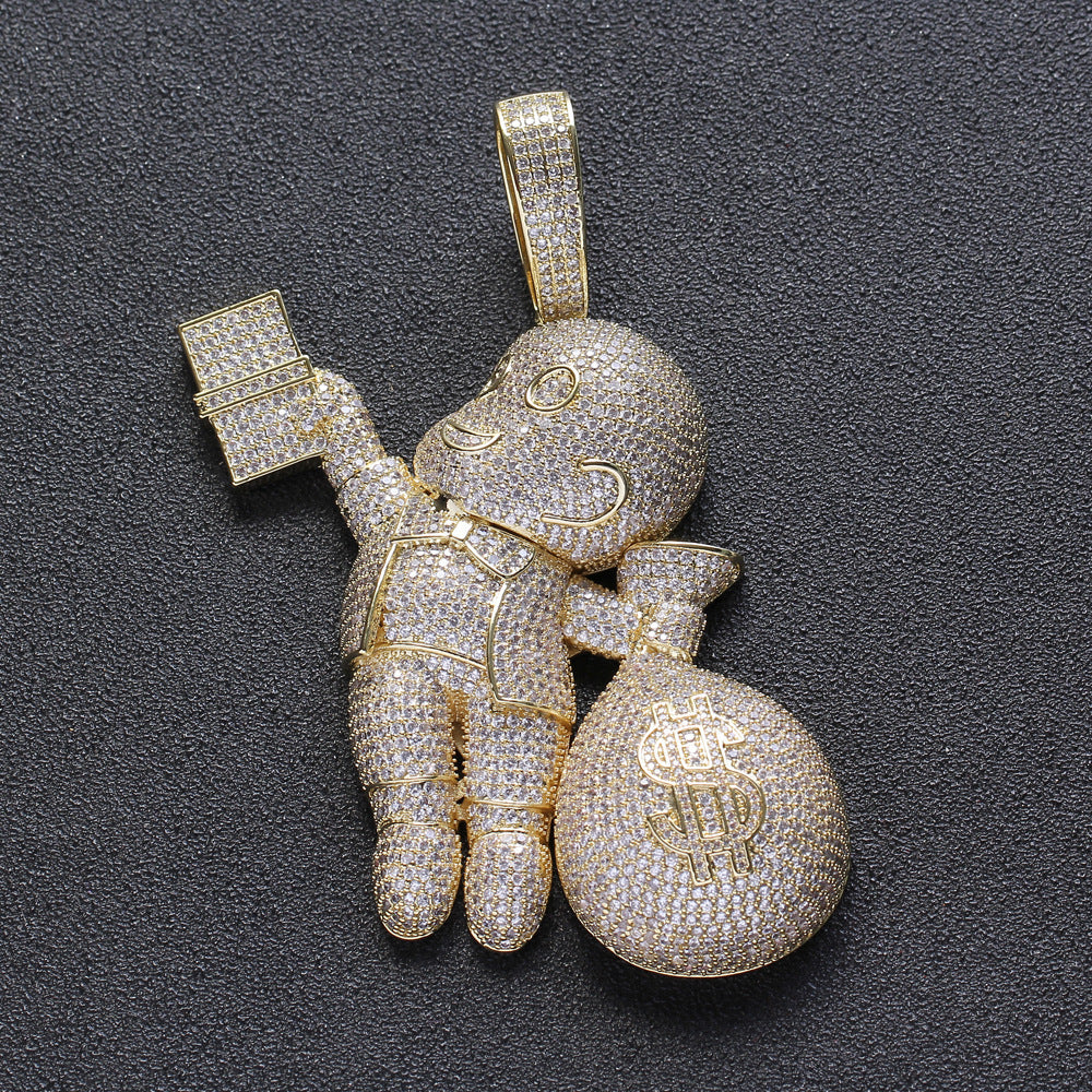 Crown cash diamond pendant
