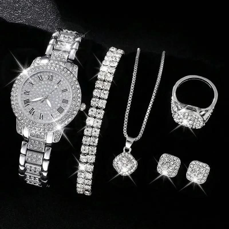 Diamond Fashion Roman Quartz Watch Five - piece Set - STRAVAE