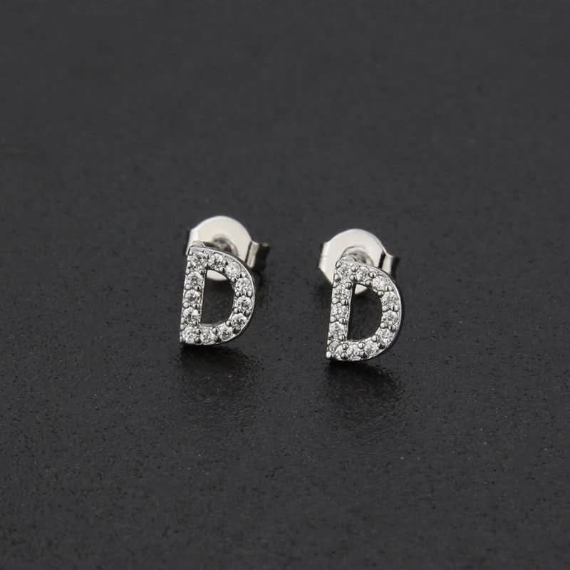 Diamond Lettered Earrings - STRAVAÉ