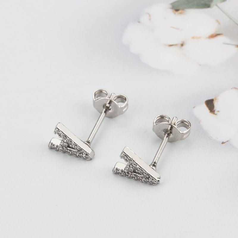 Diamond Lettered Earrings - STRAVAÉ