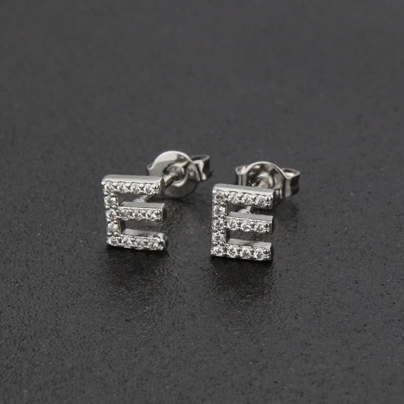 Diamond Lettered Earrings - STRAVAÉ