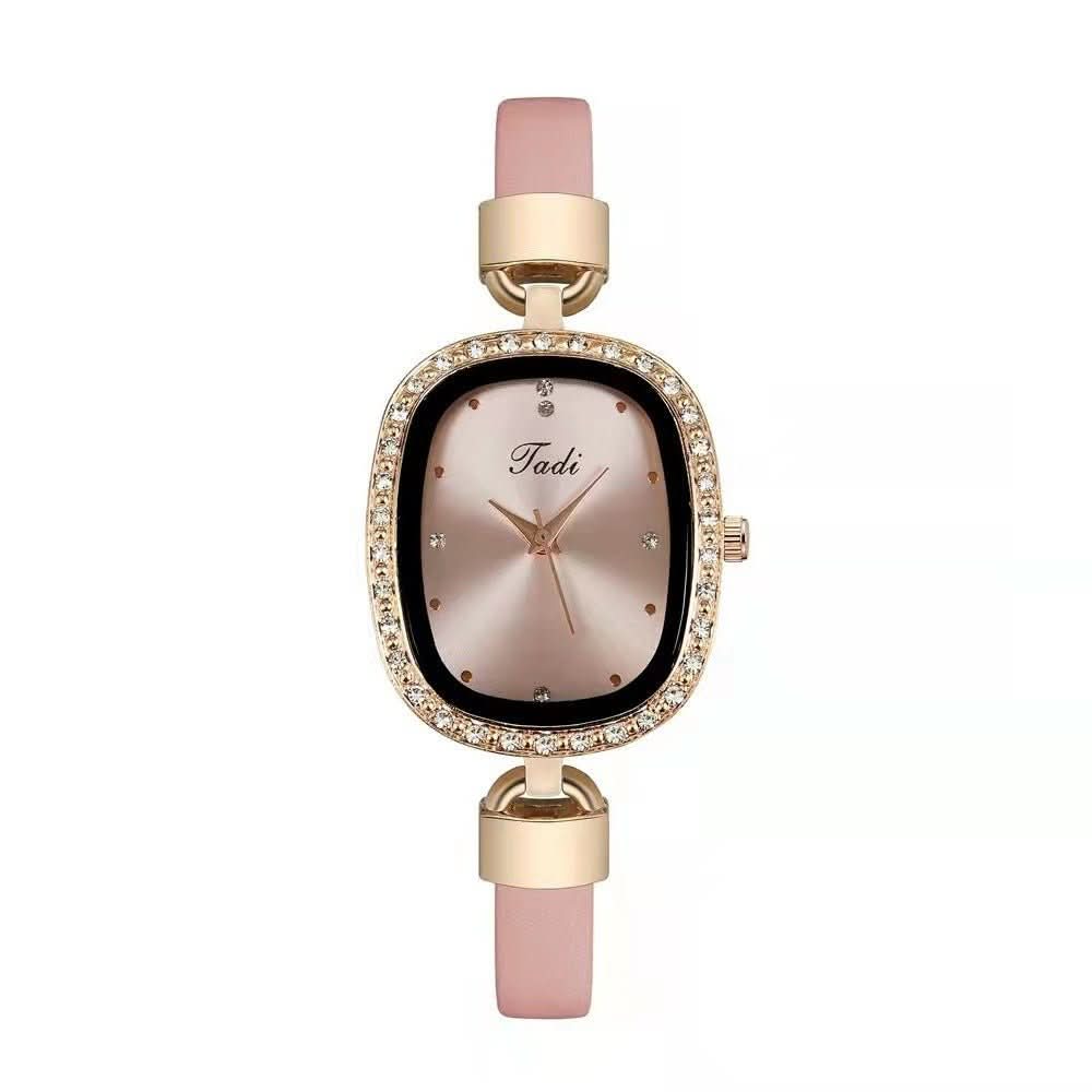 Diamond Rhinestone Thin Belt Fashion Watch bracelet set - STRAVAE