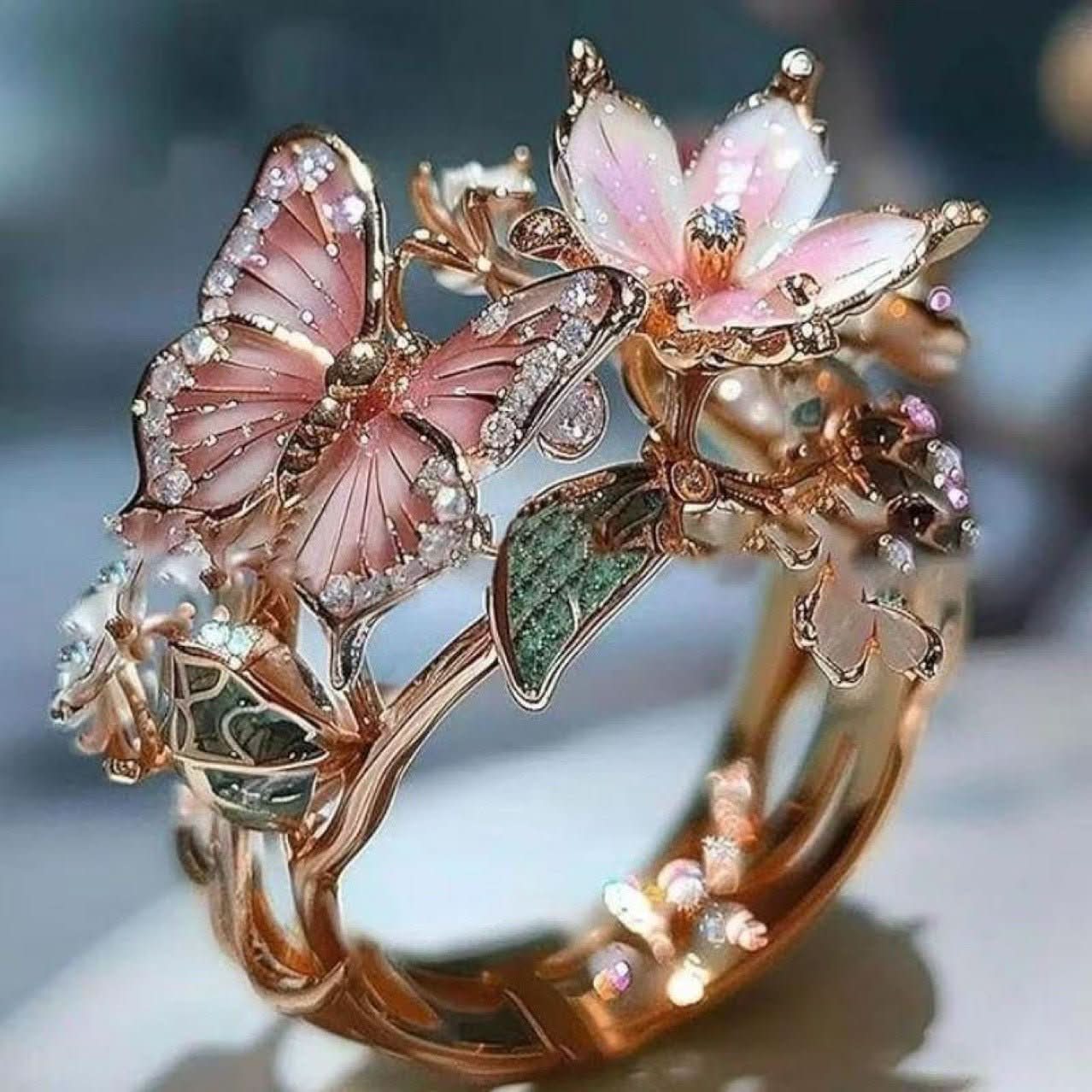 Elysian Bloom Butterfly Ring - STRAVAÉ