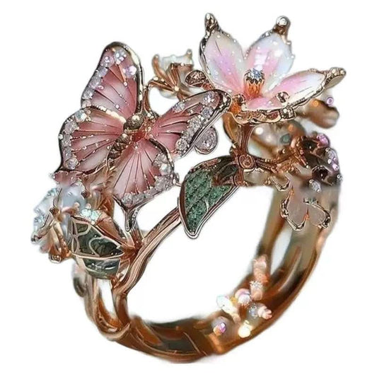 Elysian Bloom Butterfly Ring - STRAVAÉ