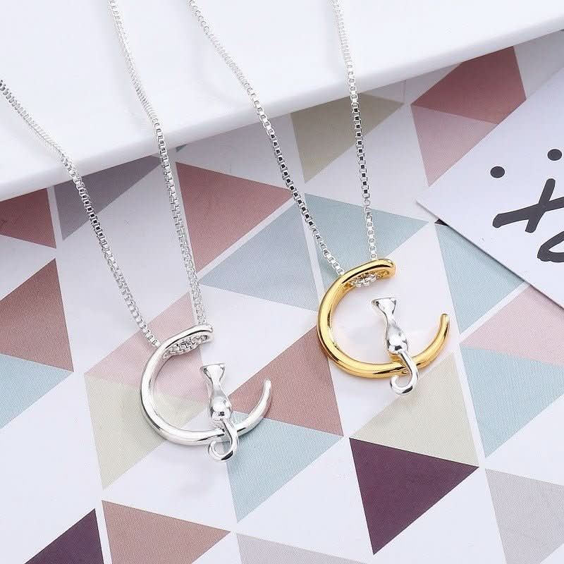 Fashion Cat Moon Necklace - STRAVAÉ