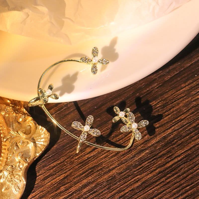 Fashion Gold Metal Butterfly Ear Clips Sparkling Zircon Without Piercing Ear Cuff Clip Earrings For Women Jewelry Gift - STRAVAE