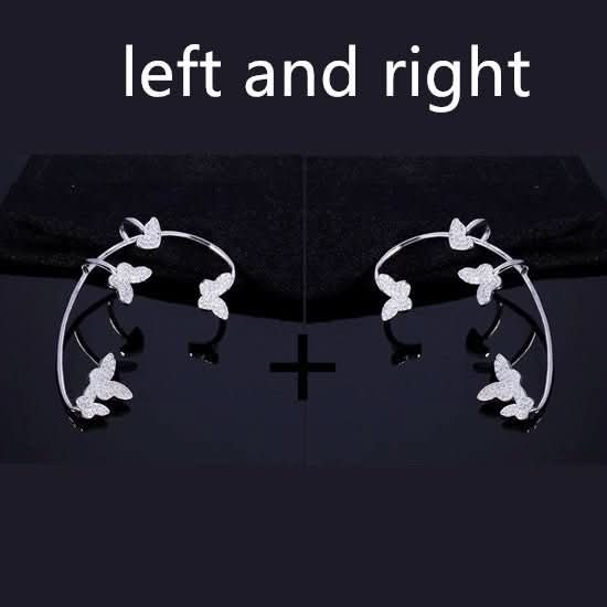 Fashion Gold Metal Butterfly Ear Clips Sparkling Zircon Without Piercing Ear Cuff Clip Earrings For Women Jewelry Gift - STRAVAE