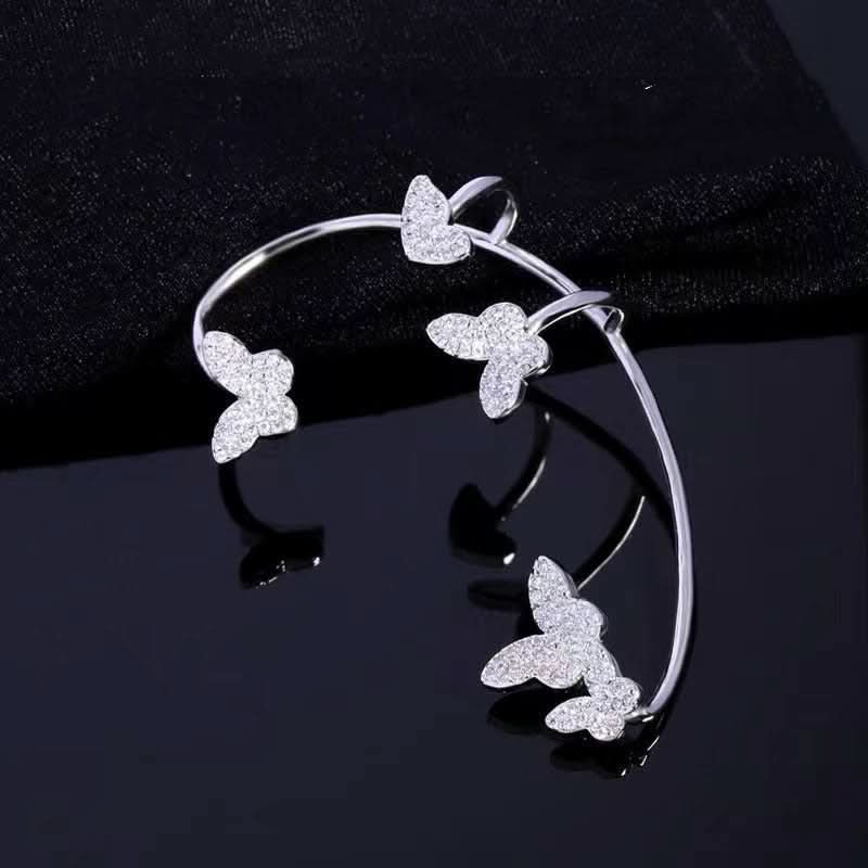 Fashion Gold Metal Butterfly Ear Clips Sparkling Zircon Without Piercing Ear Cuff Clip Earrings For Women Jewelry Gift - STRAVAE