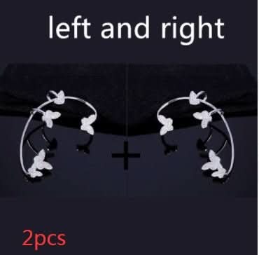 Fashion Gold Metal Butterfly Ear Clips Sparkling Zircon Without Piercing Ear Cuff Clip Earrings For Women Jewelry Gift - STRAVAE