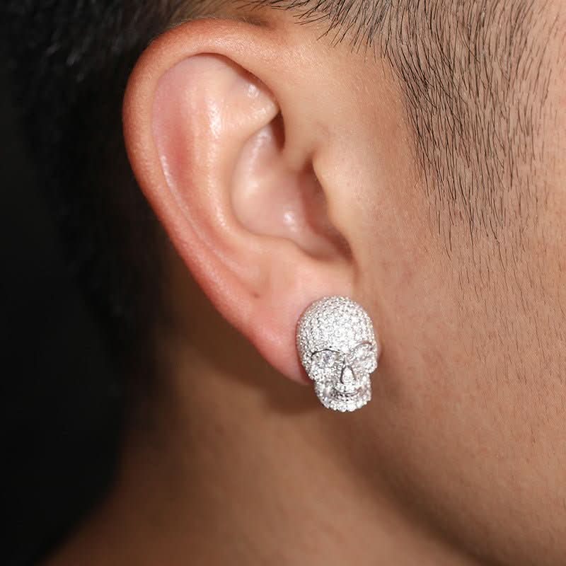 Gothic Skull Moissanite Earrings CRA certified - STRAVAÉ