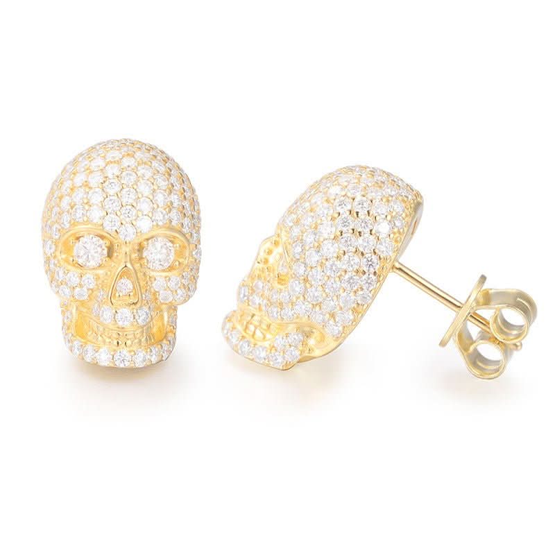 Gothic Skull Moissanite Earrings CRA certified - STRAVAÉ