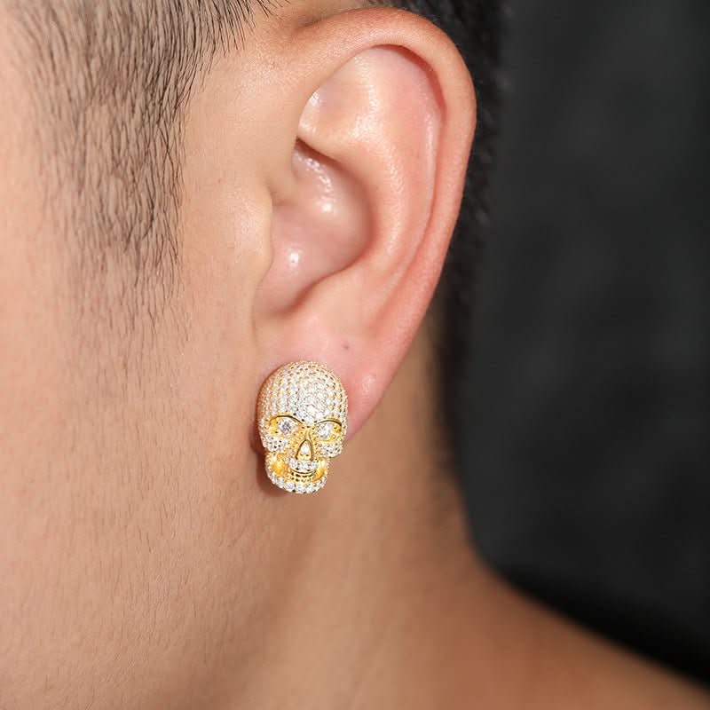 Gothic Skull Moissanite Earrings CRA certified - STRAVAÉ