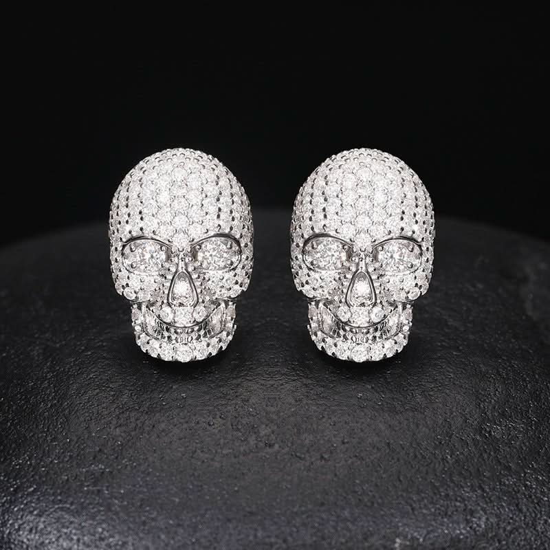 Gothic Skull Moissanite Earrings CRA certified - STRAVAÉ