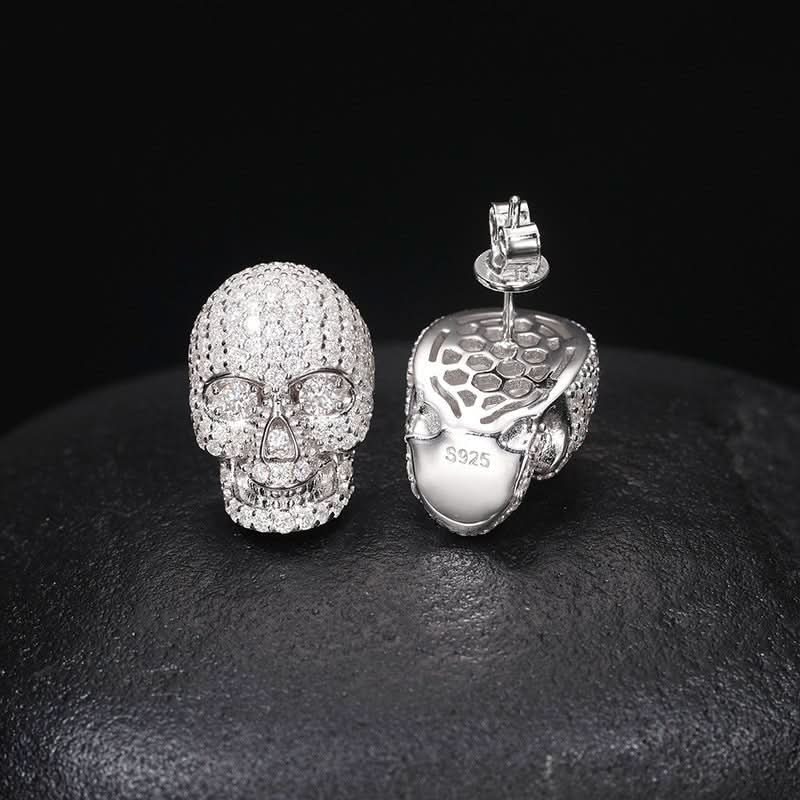 Gothic Skull Moissanite Earrings CRA certified - STRAVAÉ