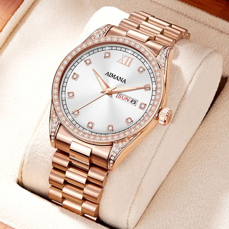 Log Series Diamond Disc Quartz Women's Watch - STRAVAE