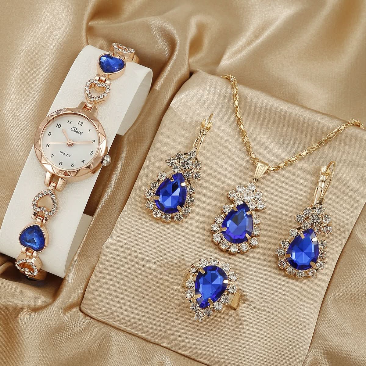 đ Luxury Quartz Bracelet Jewelry Watch set (100% off)