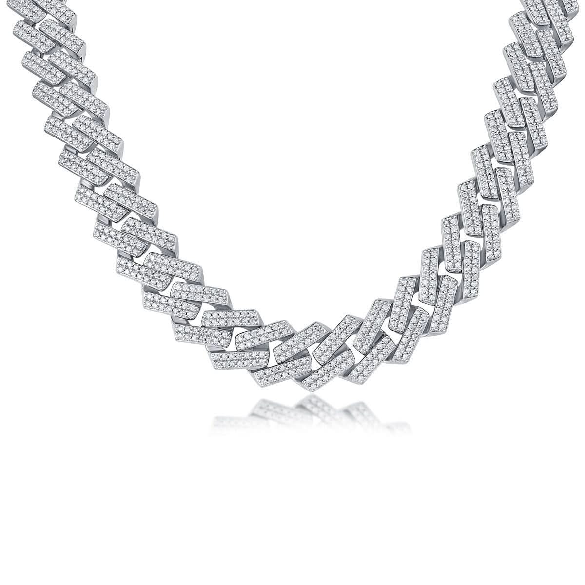 Men's Luxury Fashion Mosan Diamond S925 Silver Necklace Comparable To Natural Diamonds - STRAVAE