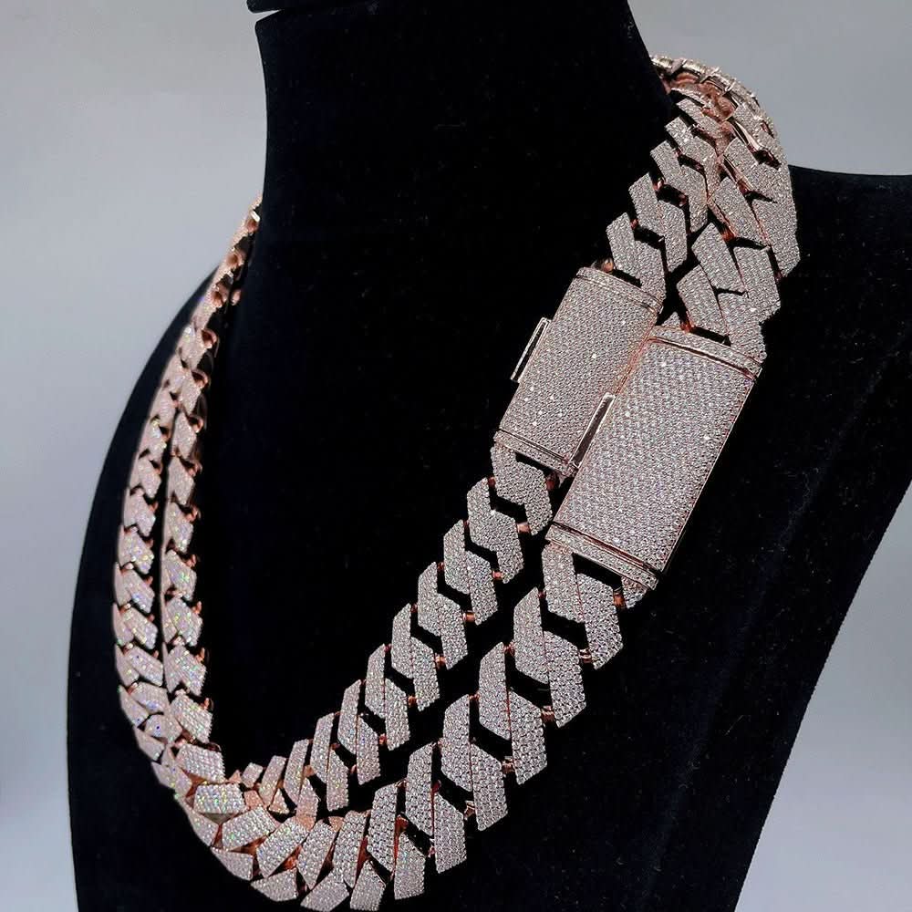 Moissanite Cuban Link Chain Necklaces S925 Silver - STRAVAÉ