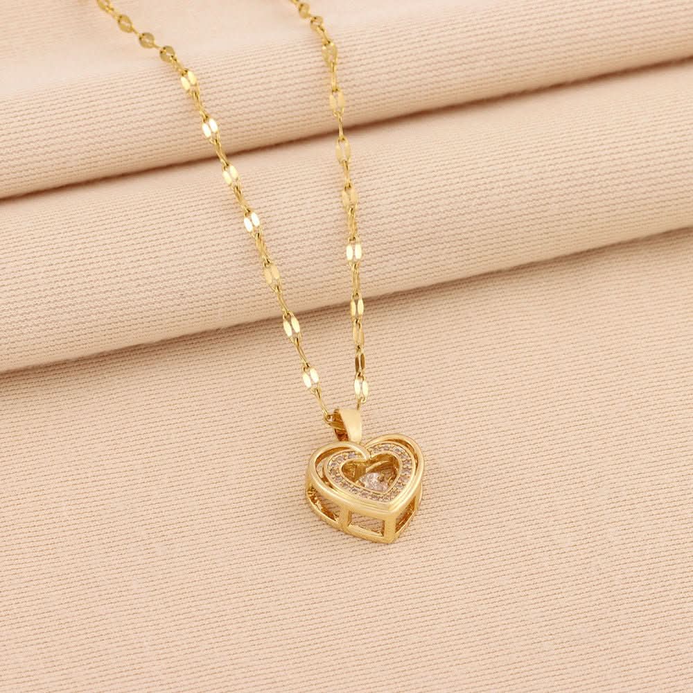 Moissanite Heart Tennis NECKLACE - STRAVAÉ