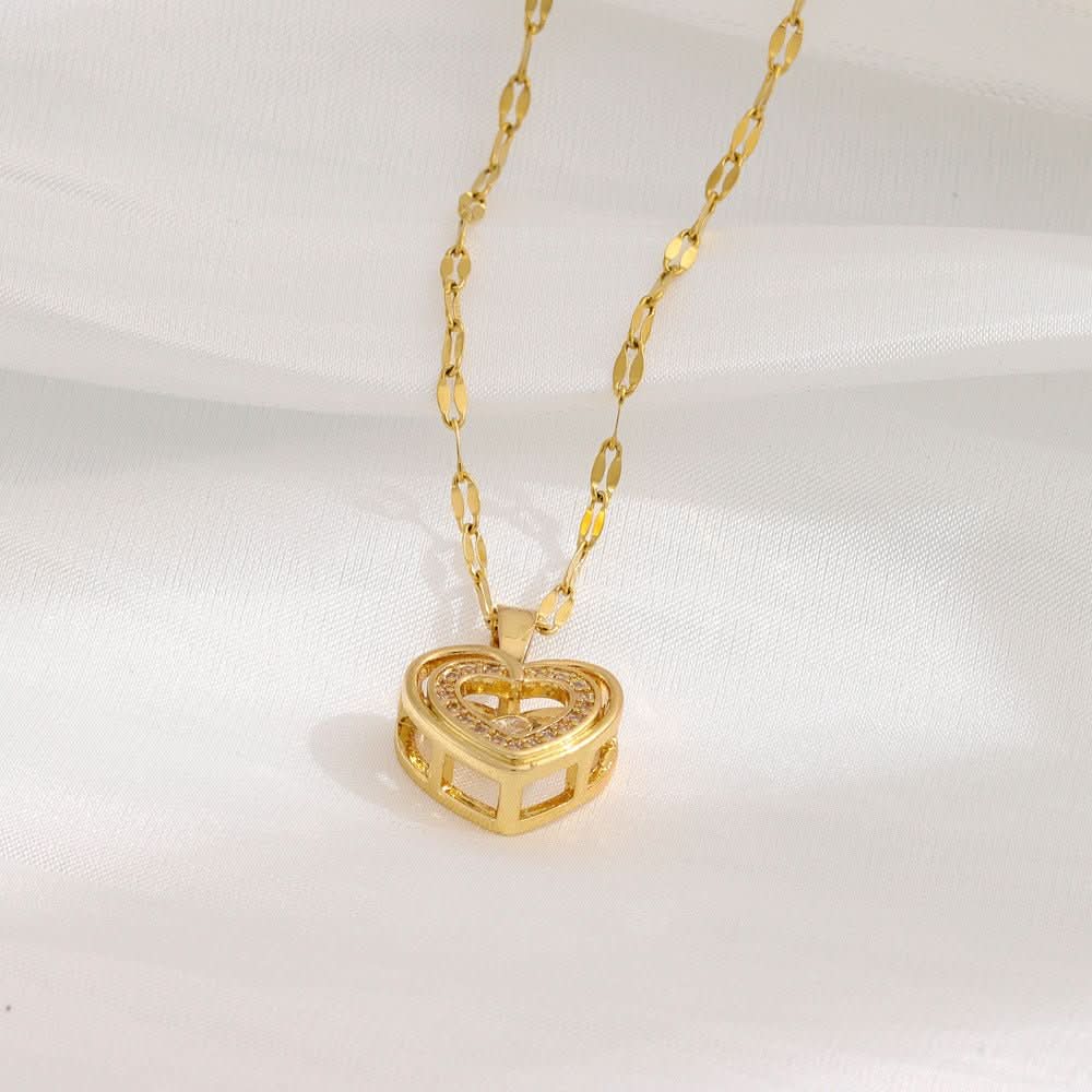Moissanite Heart Tennis NECKLACE - STRAVAÉ