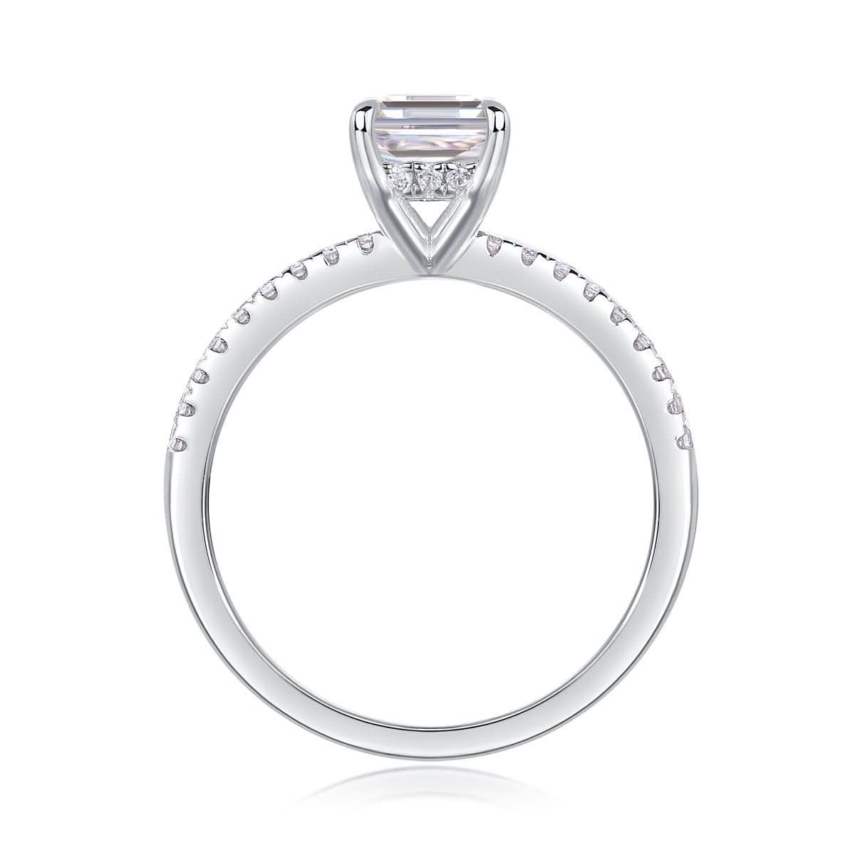 Square Diamond Ring Luxury Fashion Set Moissanite Silver Ring - STRAVAÉ