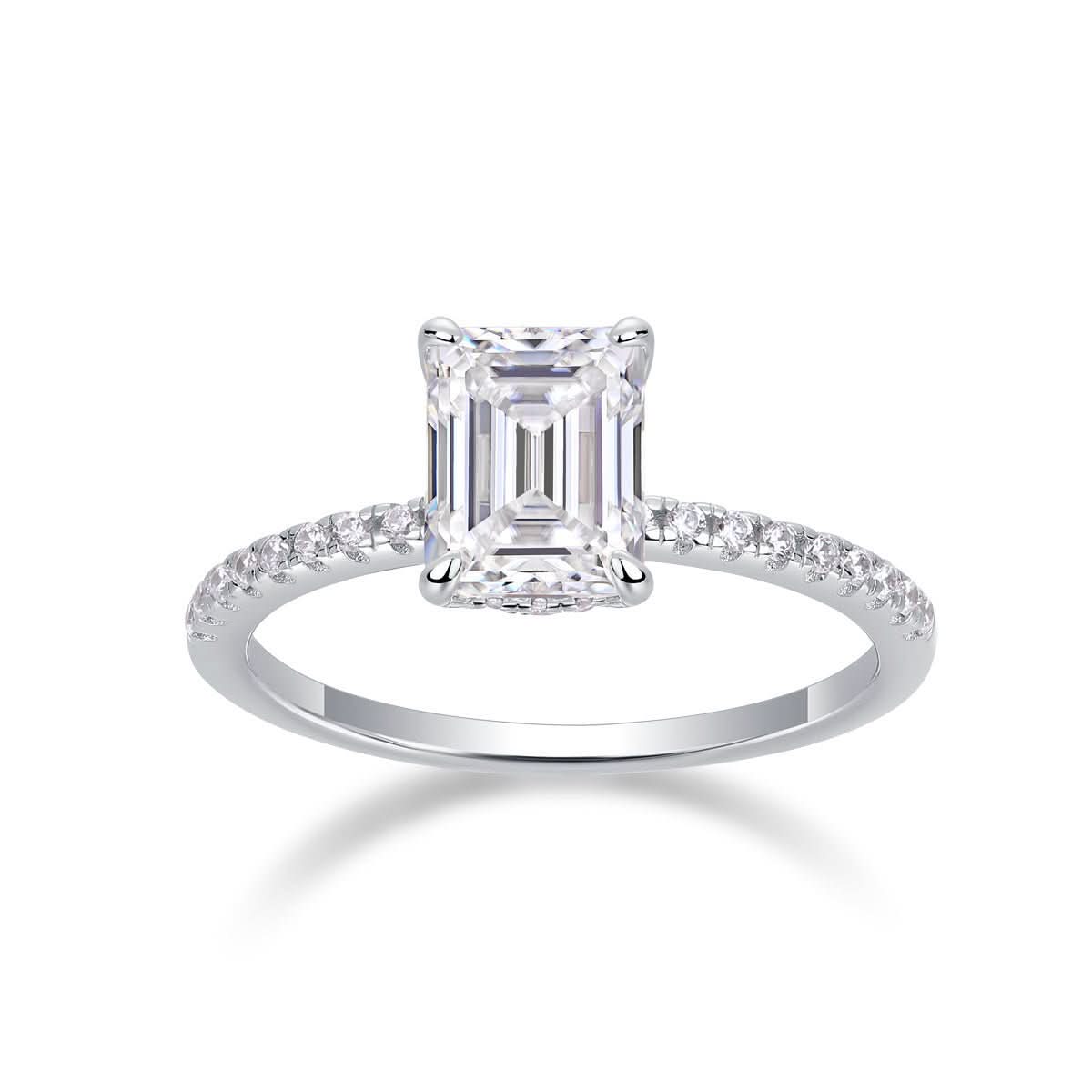 Square Diamond Ring Luxury Fashion Set Moissanite Silver Ring - STRAVAÉ