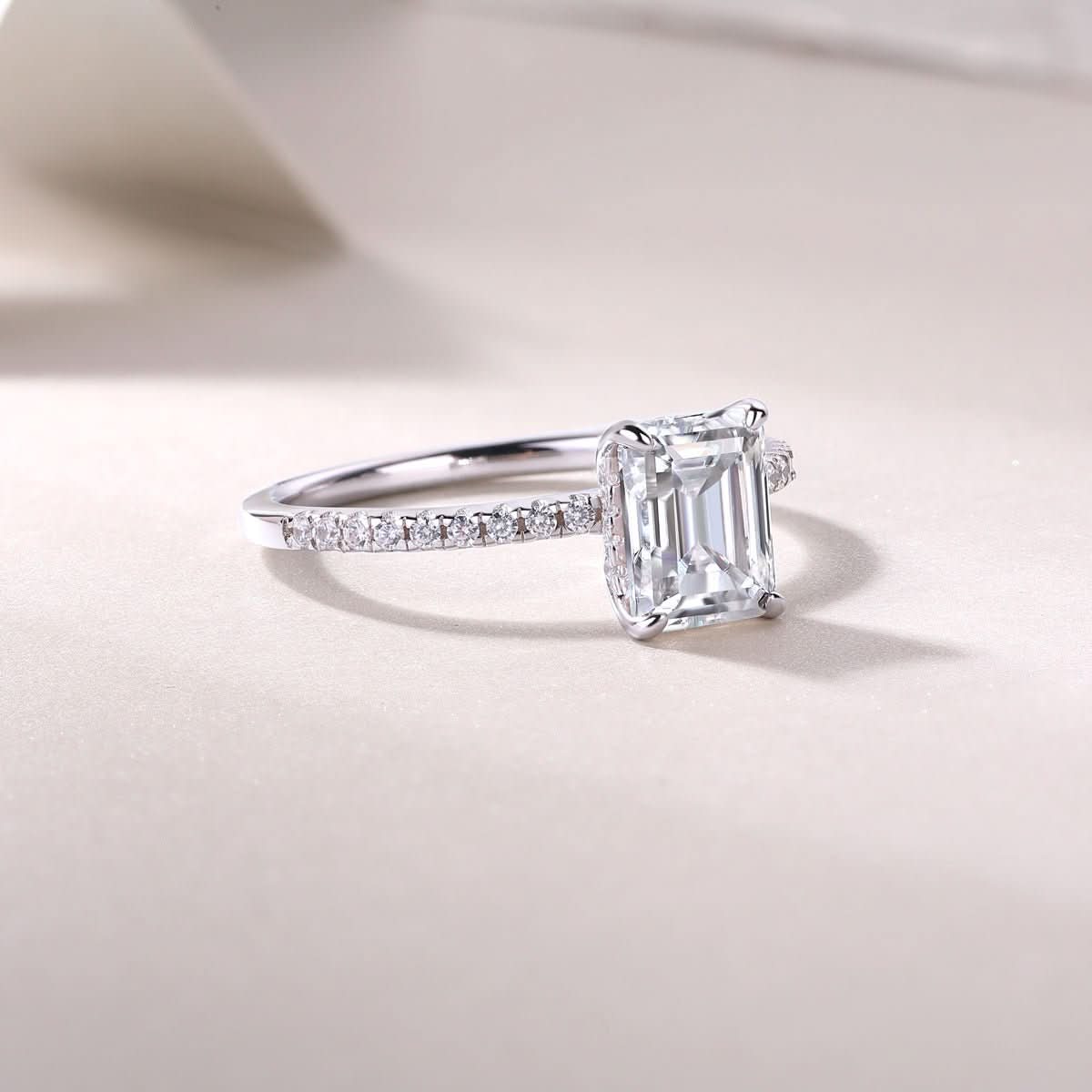 Square Diamond Ring Luxury Fashion Set Moissanite Silver Ring - STRAVAÉ