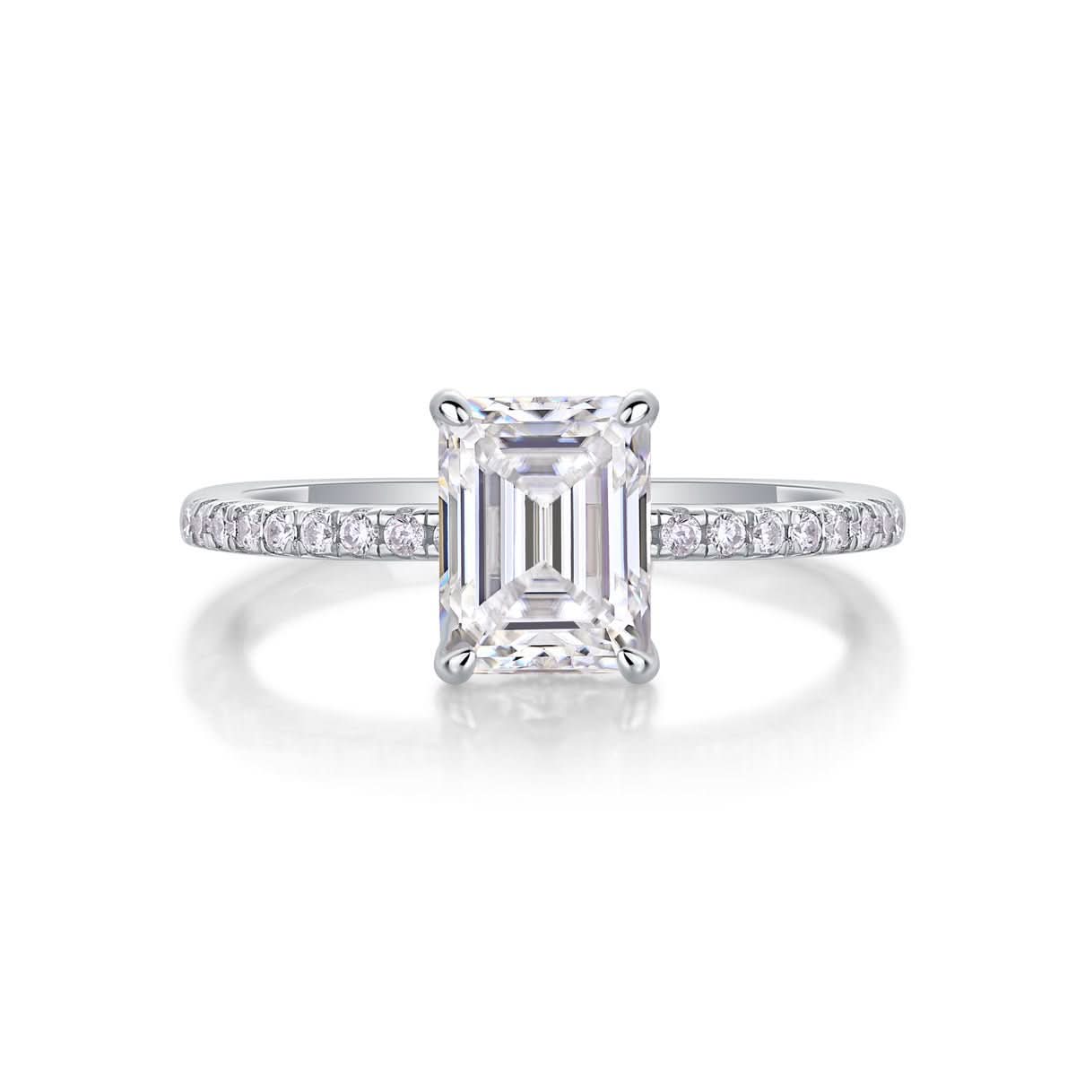 Square Diamond Ring Luxury Fashion Set Moissanite Silver Ring - STRAVAÉ
