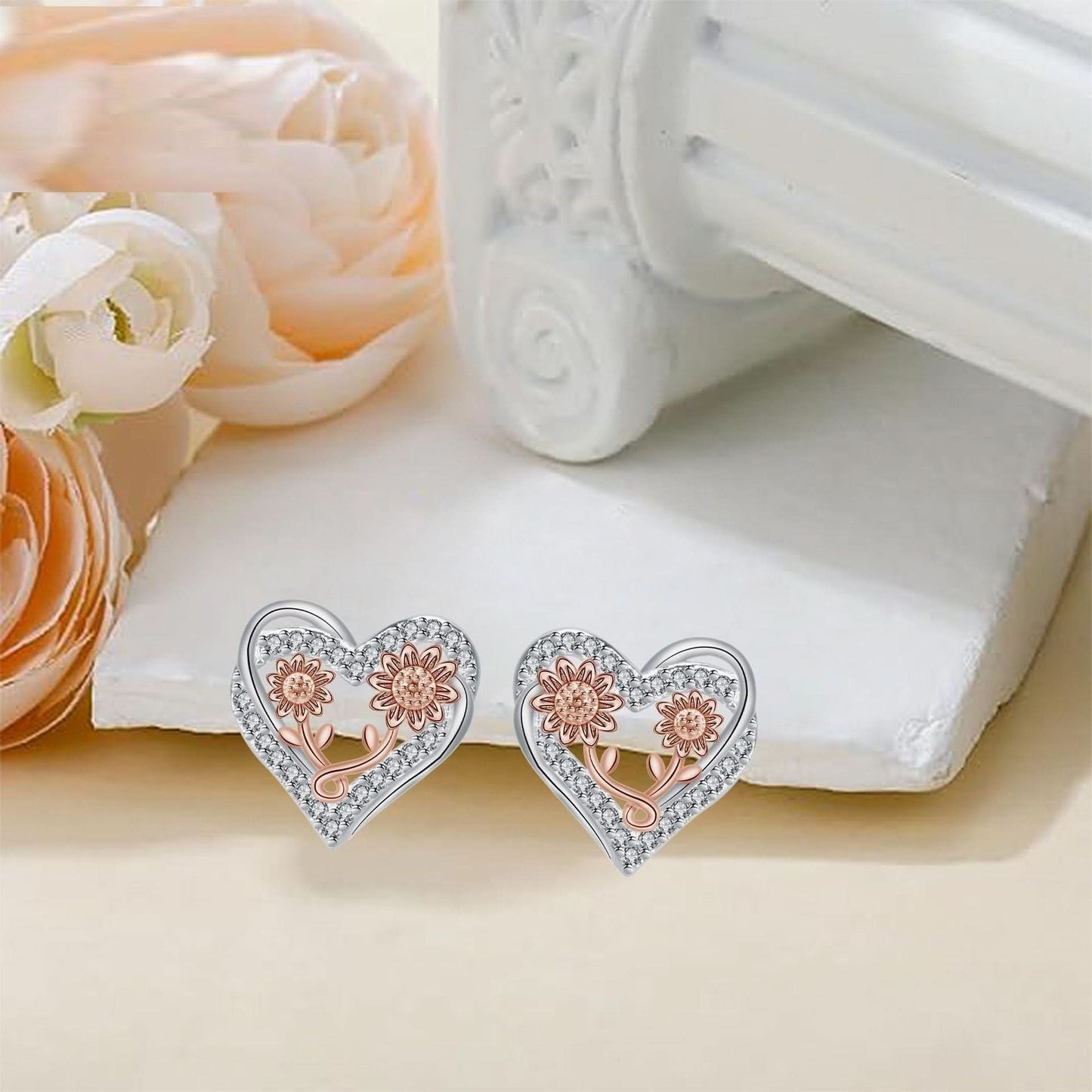 Sunflower Inlaid Ear Studs - STRAVAÉ