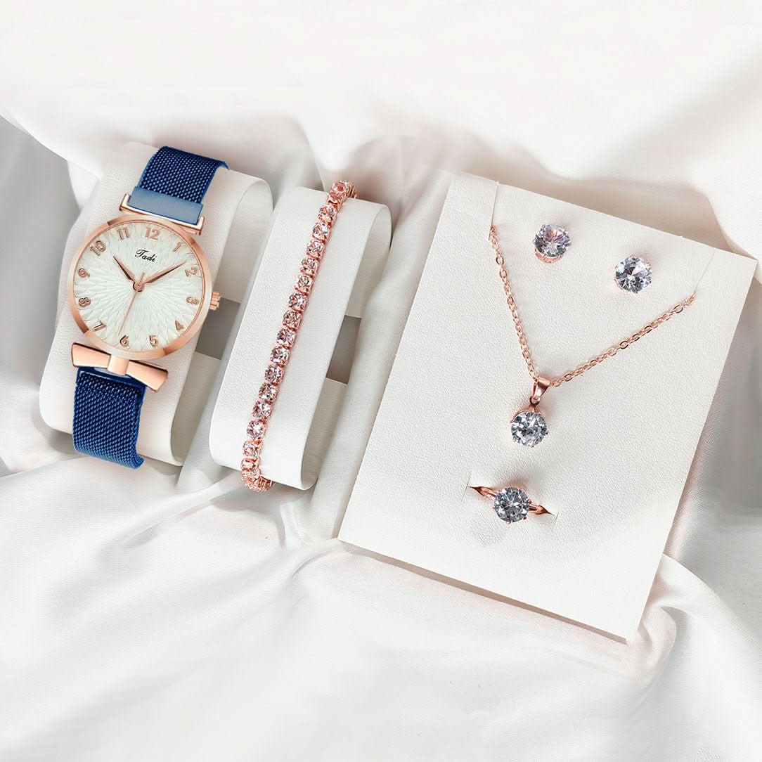 The Elegance Royale – 5 - Piece Watch & Jewelry Set (STRAVAÉ Signature) - STRAVAE