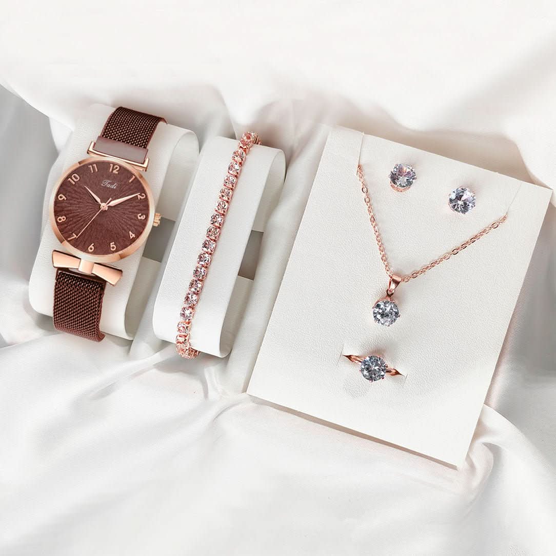 The Elegance Royale – 5 - Piece Watch & Jewelry Set (STRAVAÉ Signature) - STRAVAE