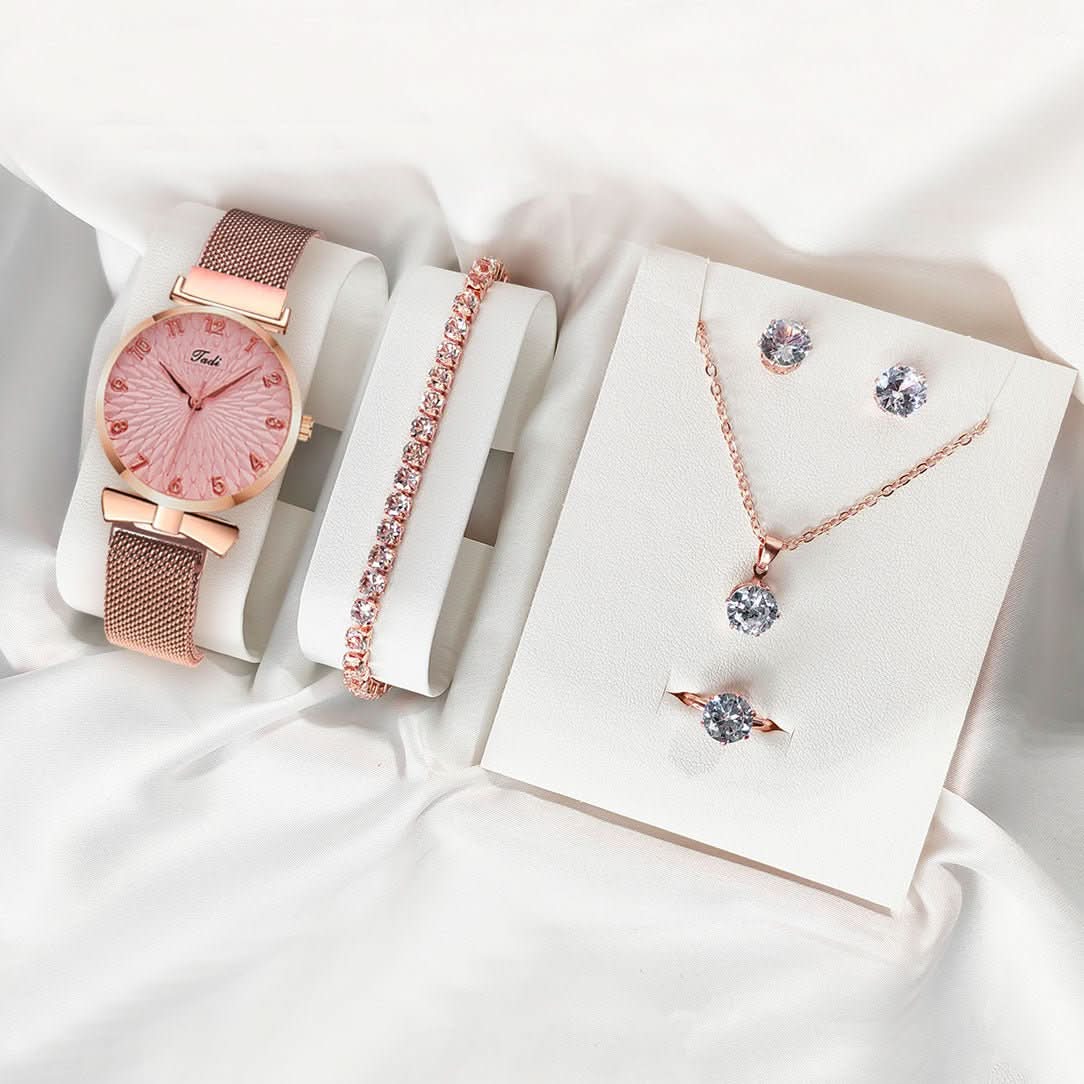 The Elegance Royale – 5 - Piece Watch & Jewelry Set (STRAVAÉ Signature) - STRAVAE