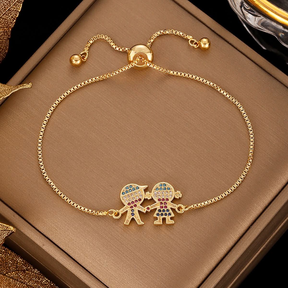 Twin Charm Gold Bracelet - STRAVAÉ