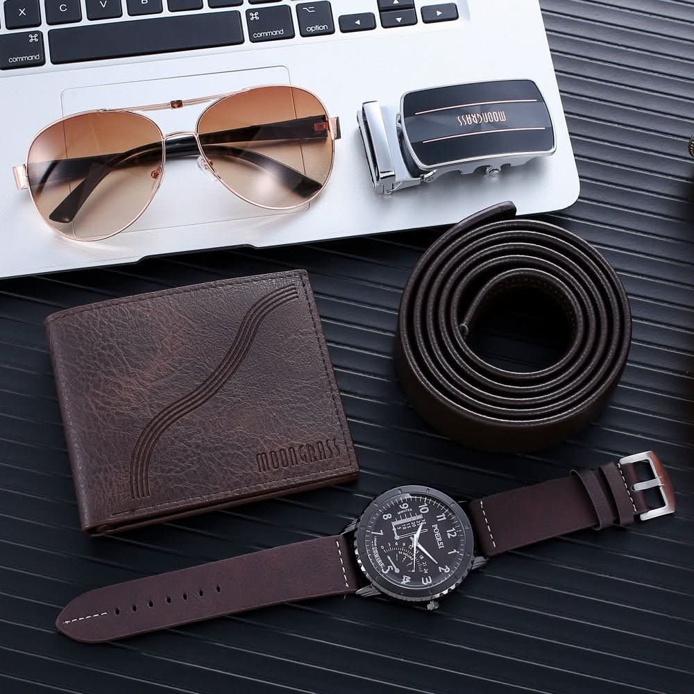 Wallet Belt Glasses Watch 4pcs Business Gift - STRAVAE