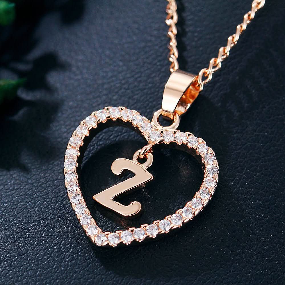 Zircon Initial Heart Pendant Necklace - STRAVAÉ