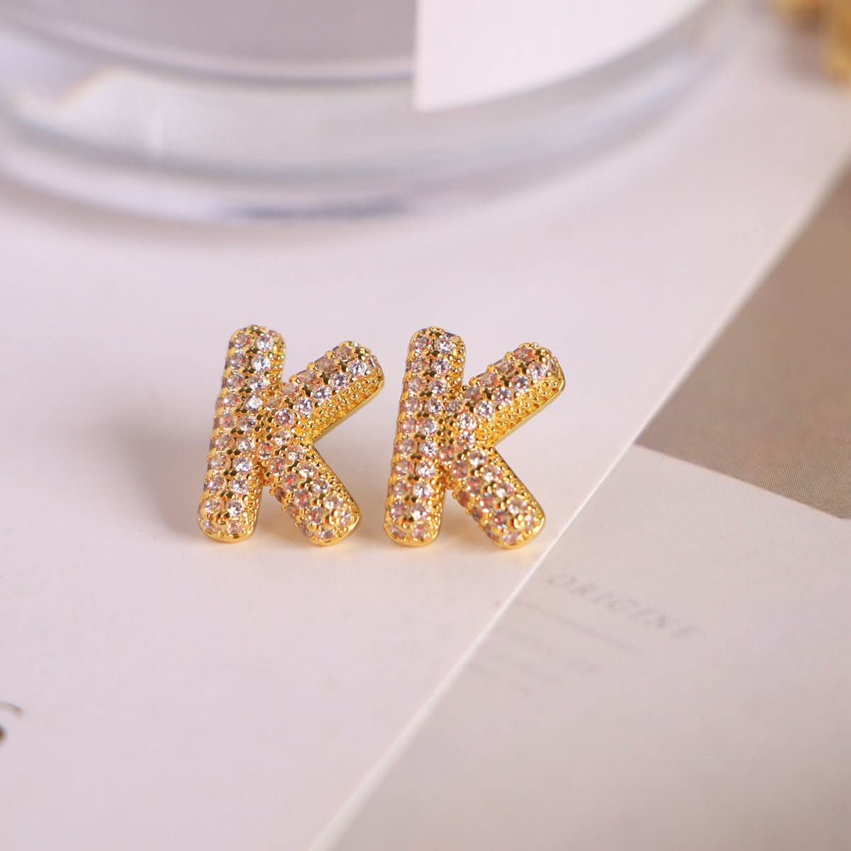 đ Zircon Initial Studs (100% off)