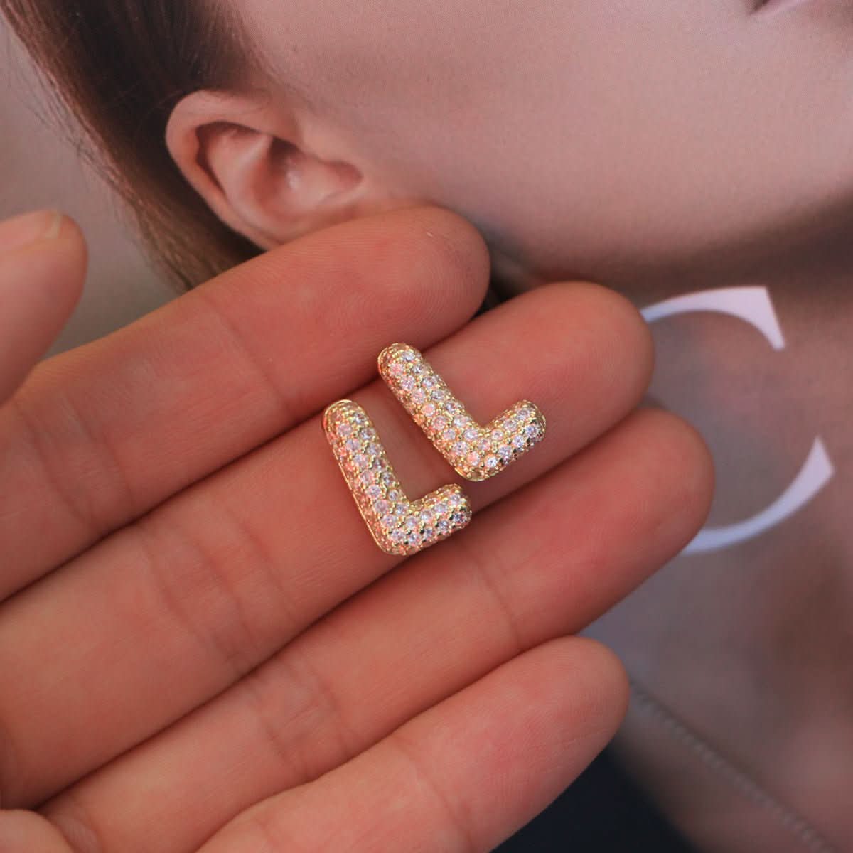 đ Zircon Initial Studs (100% off)