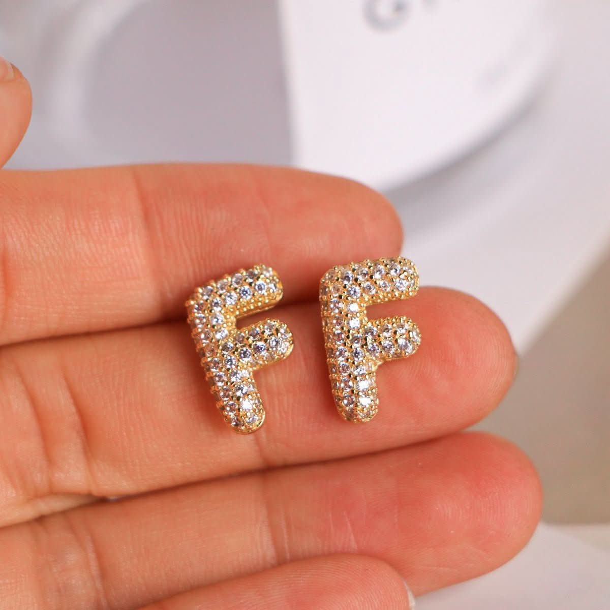 đ Zircon Initial Studs (100% off)