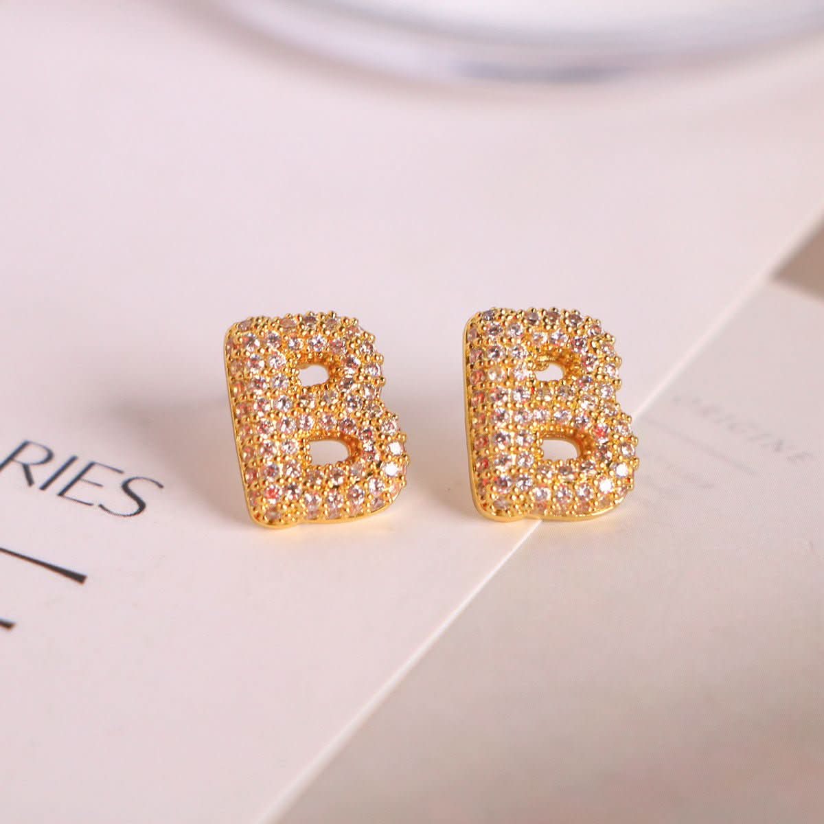 đ Zircon Initial Studs (100% off)