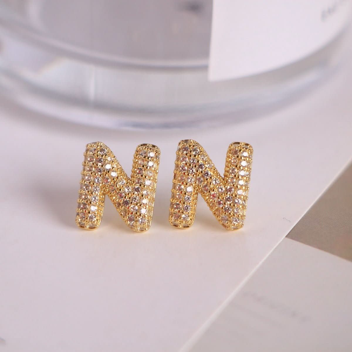 đ Zircon Initial Studs (100% off)