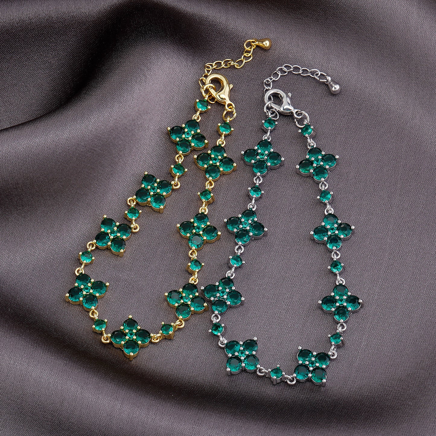 Flower Rhinestone Bracelet